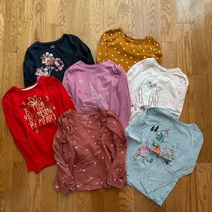 Girls lot of long sleeve shirts, gently used. Size 7 and 7/8